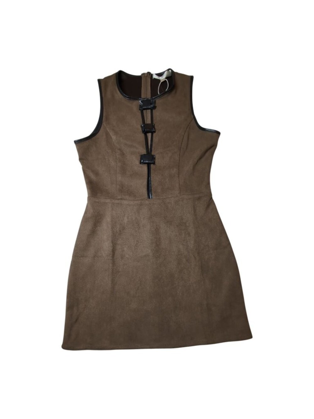 Flat White Anthropologie Brown Faux Suede Dress NWD FLAW Size Small